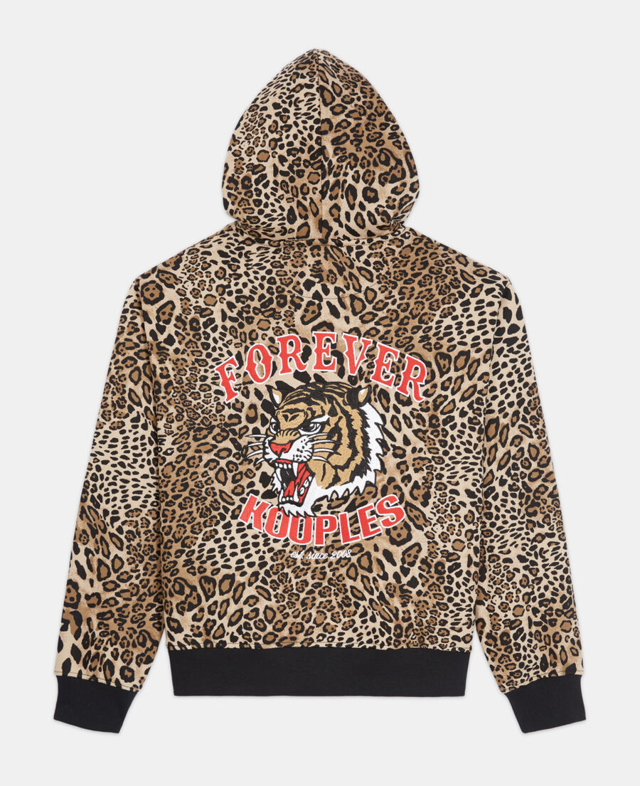 baumwollsweatshirt mit leopardenmuster
