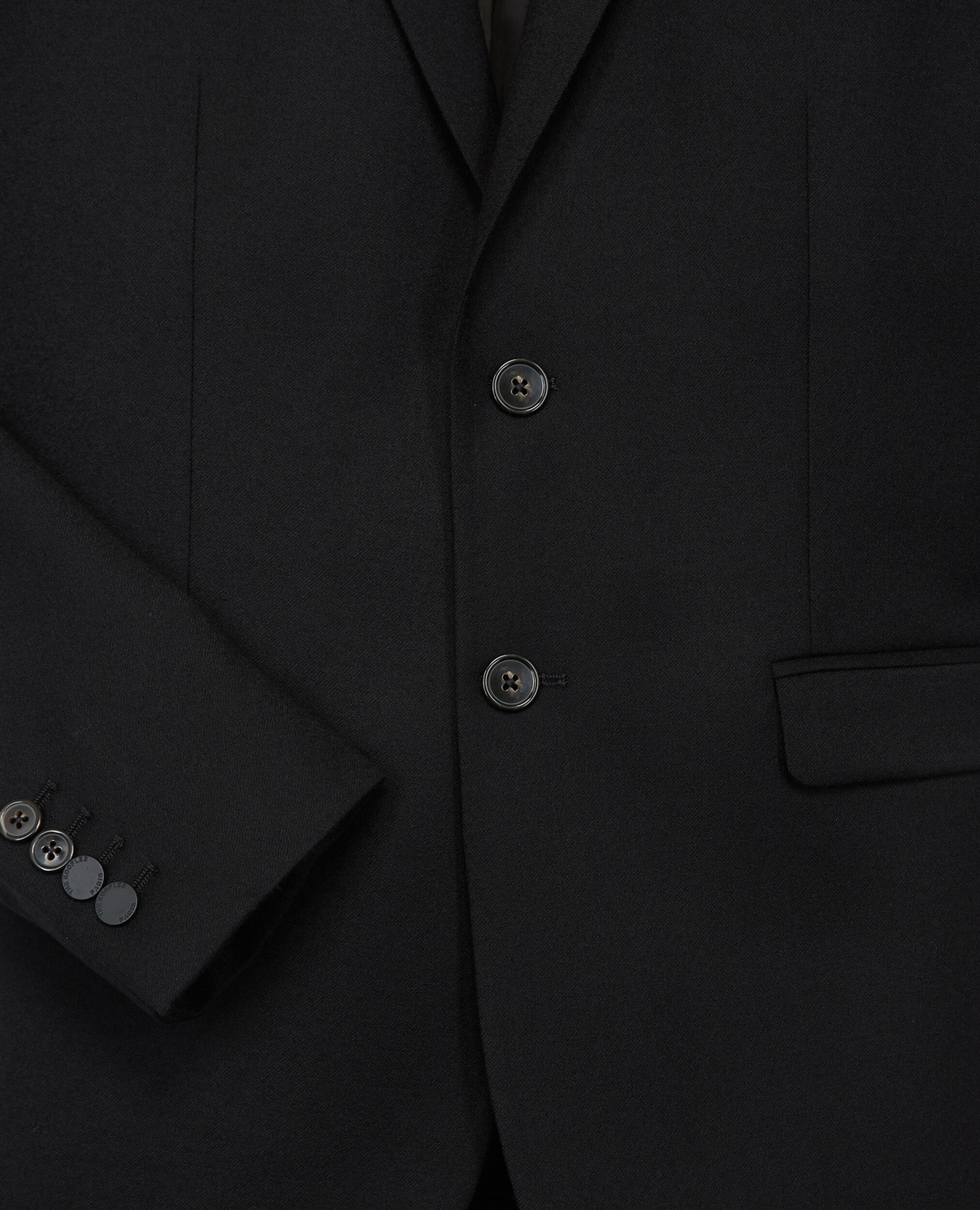 Formal black wool jacket with notched lapels, BLACK, hi-res image number null