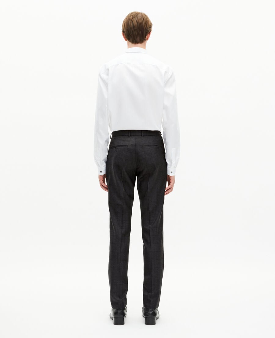 The Kooples HERREN BLACK eng anliegende anzughose mit schwarzem karomuster