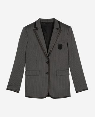 The Kooples WOMEN DARK GREY grey wool-blend striped jacket