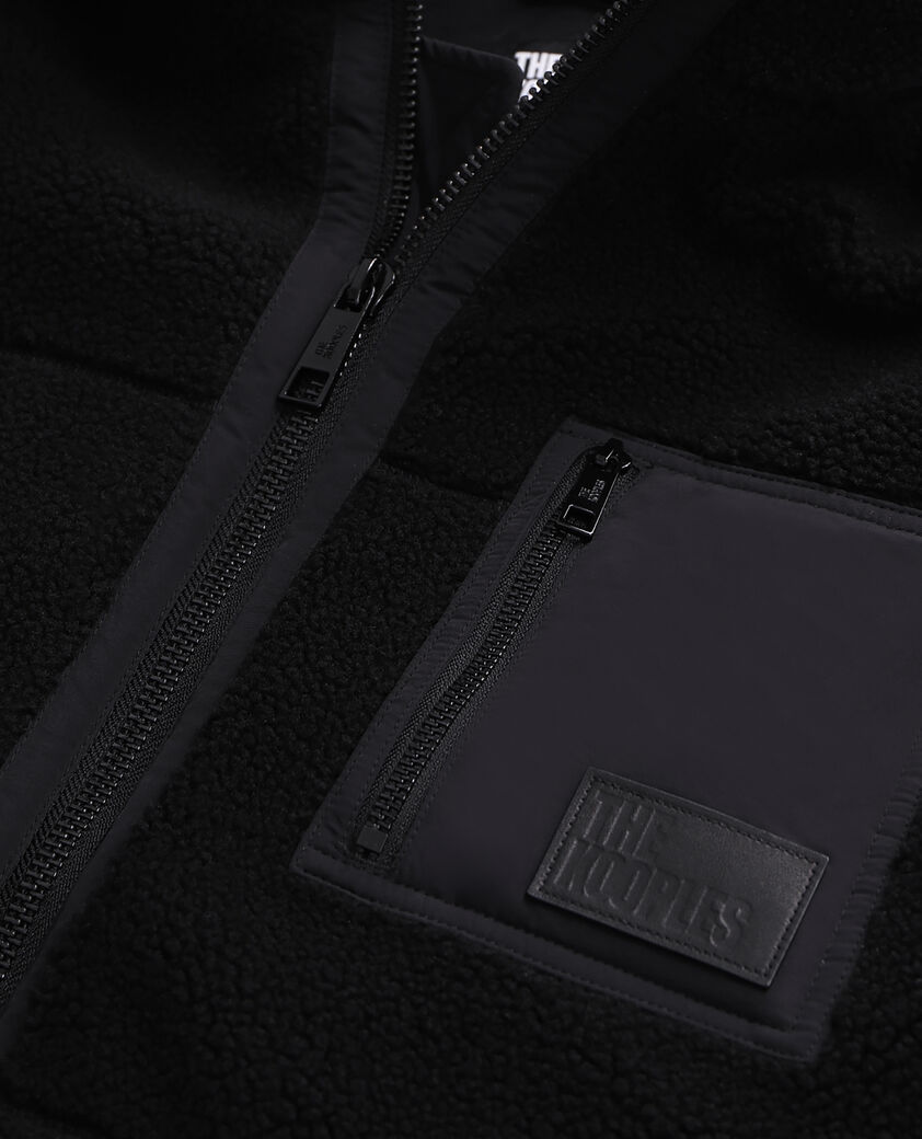 The Kooples HOMME BLACK blouson type surchemise sherpa noir