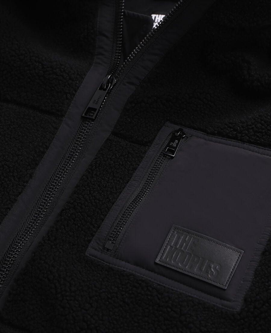 The Kooples HERREN BLACK schwarze hemdjacke aus sherpa