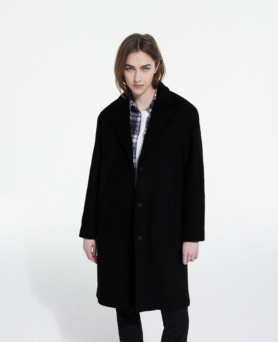 manteau en laine noir