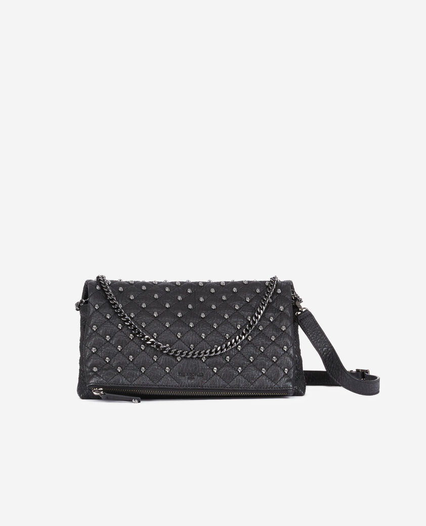 The Kooples WOMEN BLACK heritage small black leather pouch