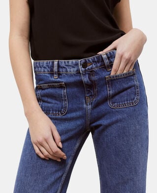 The Kooples WOMEN BLUE DENIM blue flare jeans