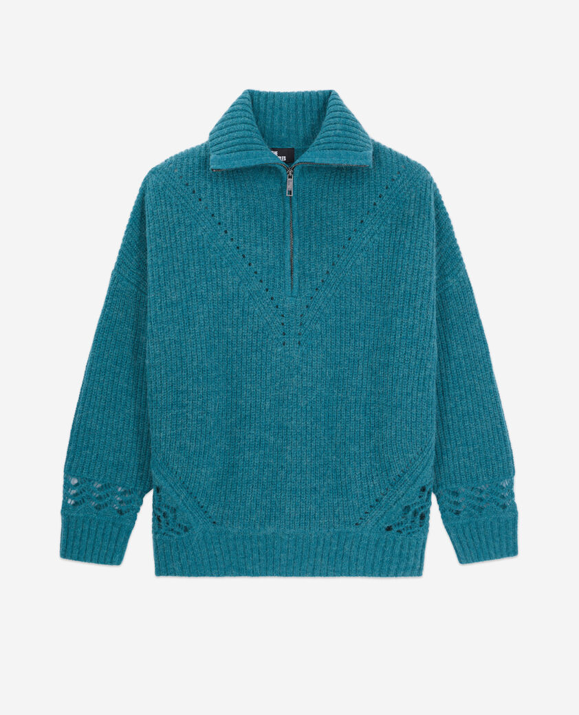 The Kooples FEMME BLUE PETROL pull bleu en laine mélangée