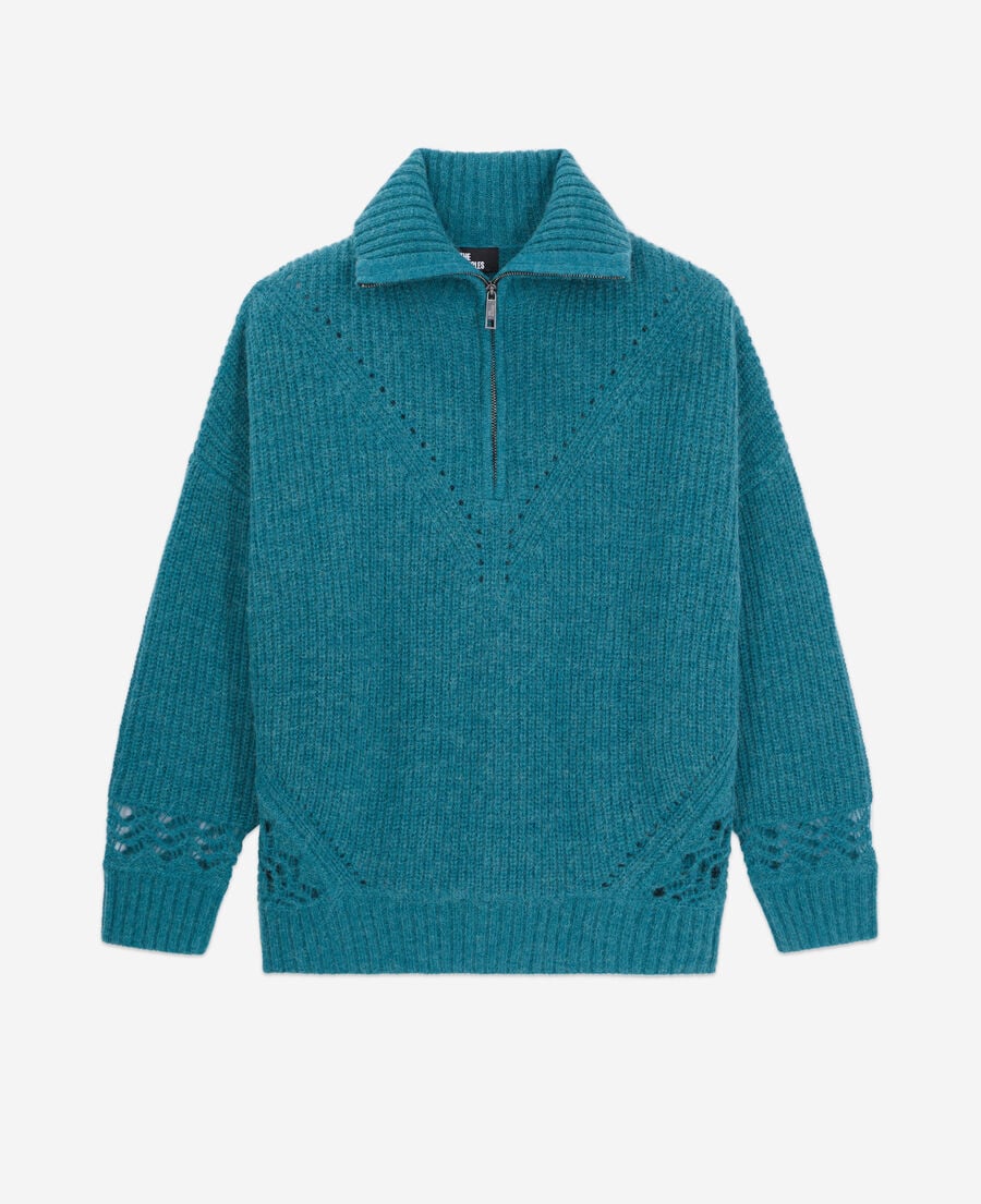 The Kooples FEMME BLUE PETROL pull bleu en laine mélangée