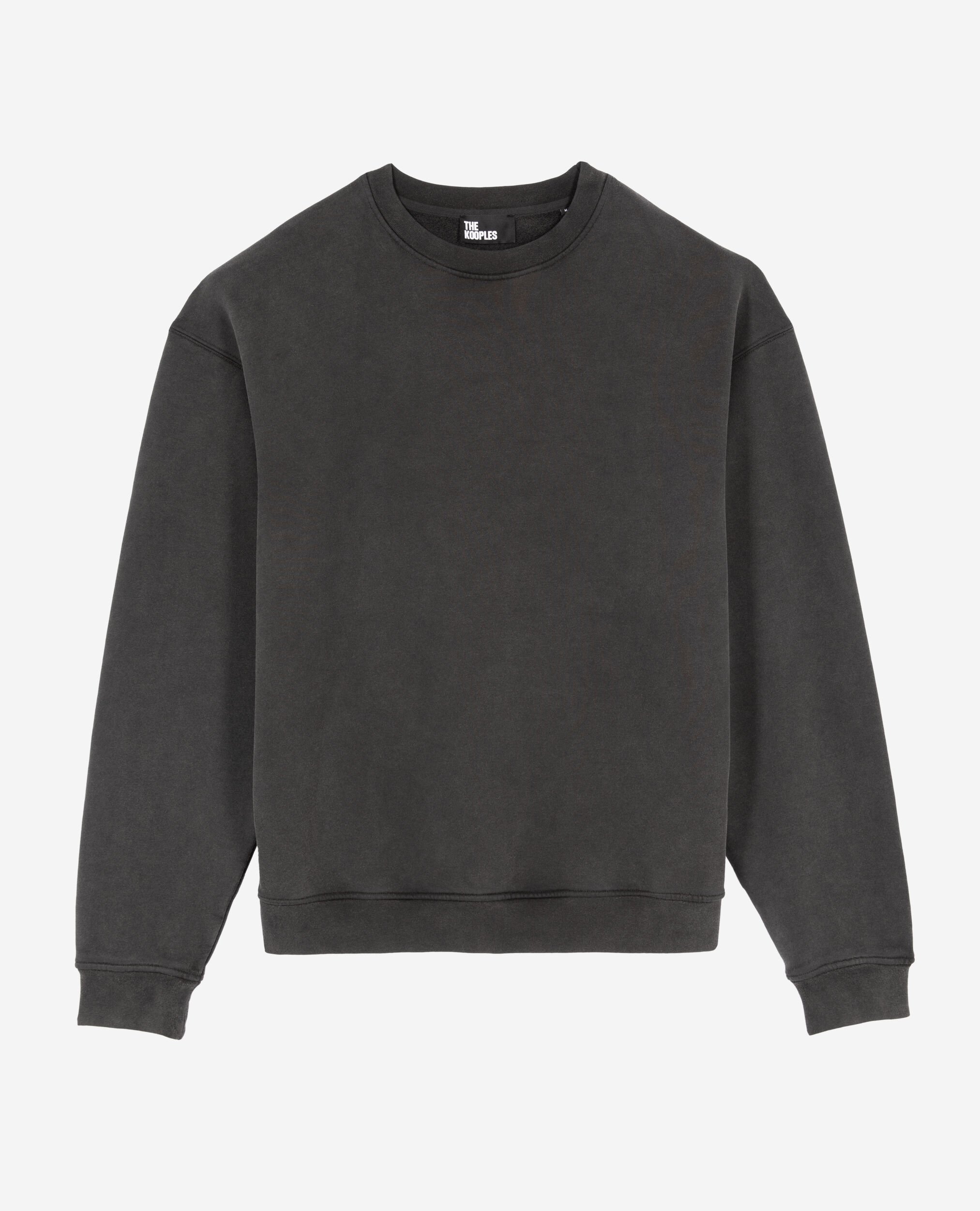 Sweatshirt avec serigraphie noir délavé, BLACK WASHED, hi-res image number null