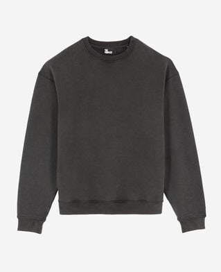 The Kooples HOMME BLACK WASHED sweatshirt avec serigraphie noir délavé