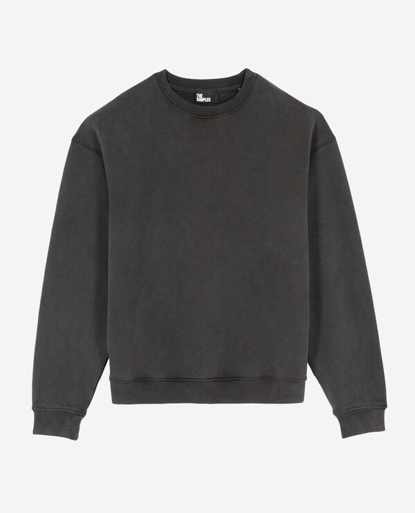 The Kooples MEN BLACK WASHED sweatshirt with faded black screen print