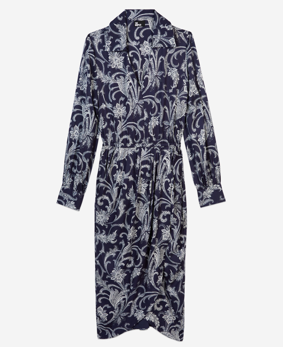 The Kooples WOMEN NAVY printed midi dress
