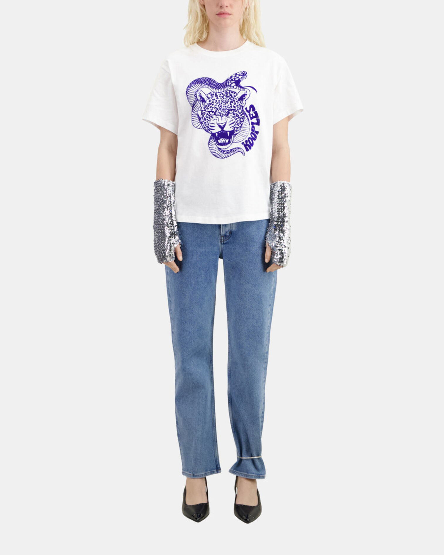 T-shirt avec flocage blanc, WHITE, hi-res image number null
