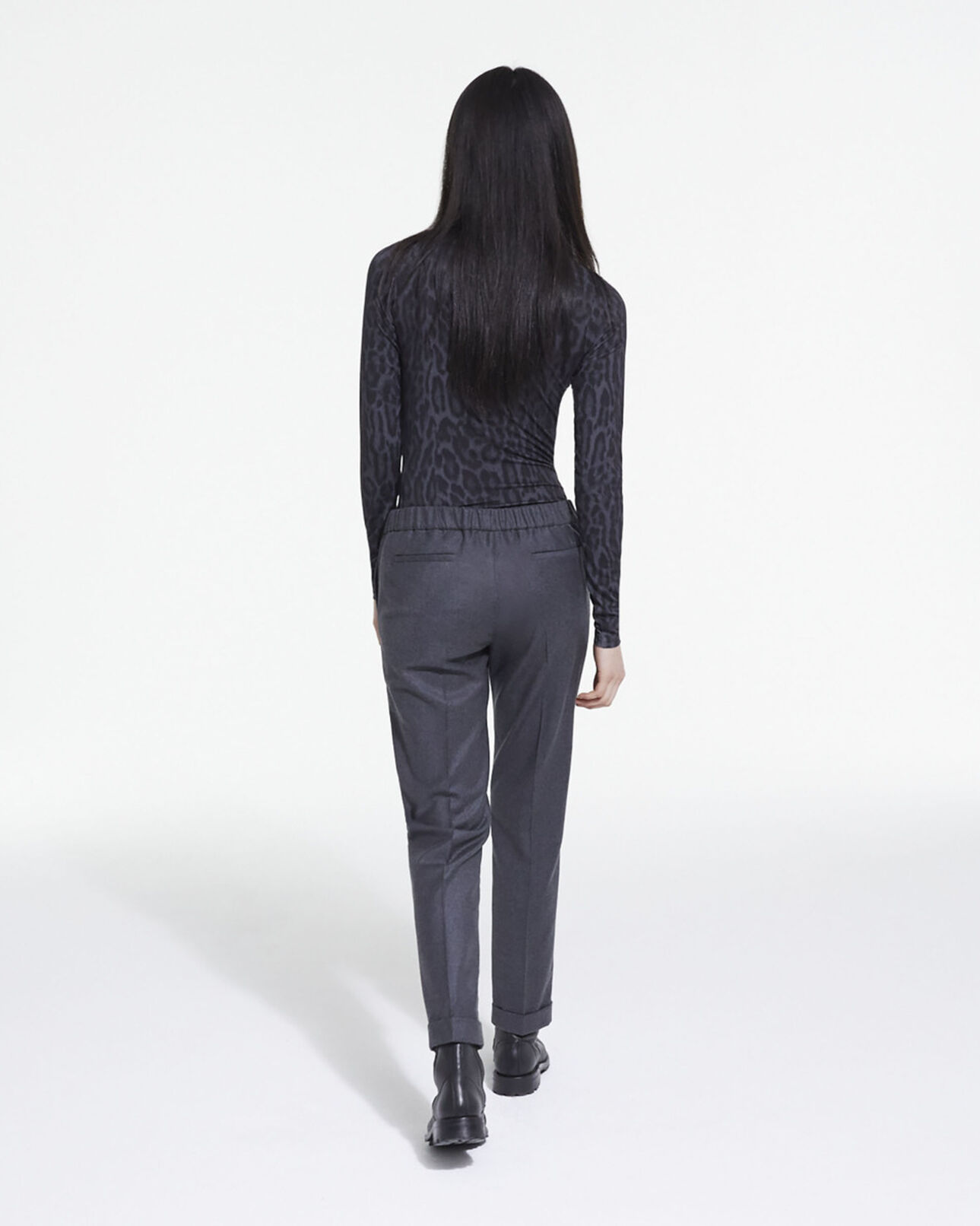 The Kooples MUJER BLACK camiseta algodón leopardo gris