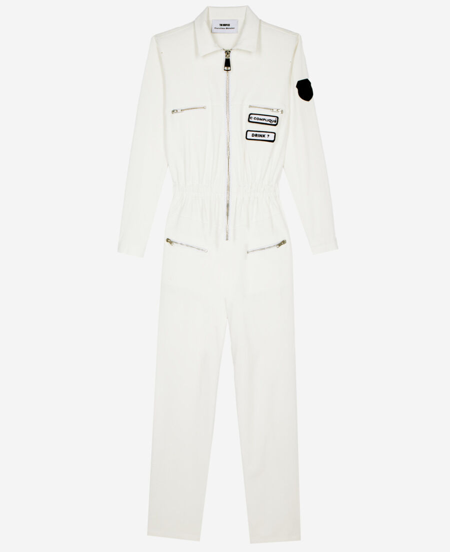 The Kooples FEMME ECRU combinaison the kooples x carolina ritzler écrue en coton