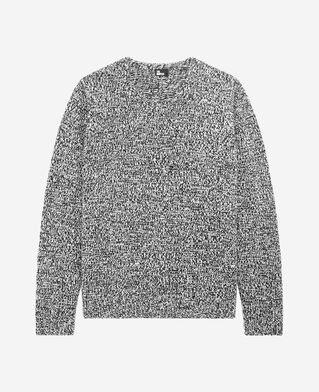The Kooples HERREN BLACK WHITE mouliné-pullover in schwarz und weiß