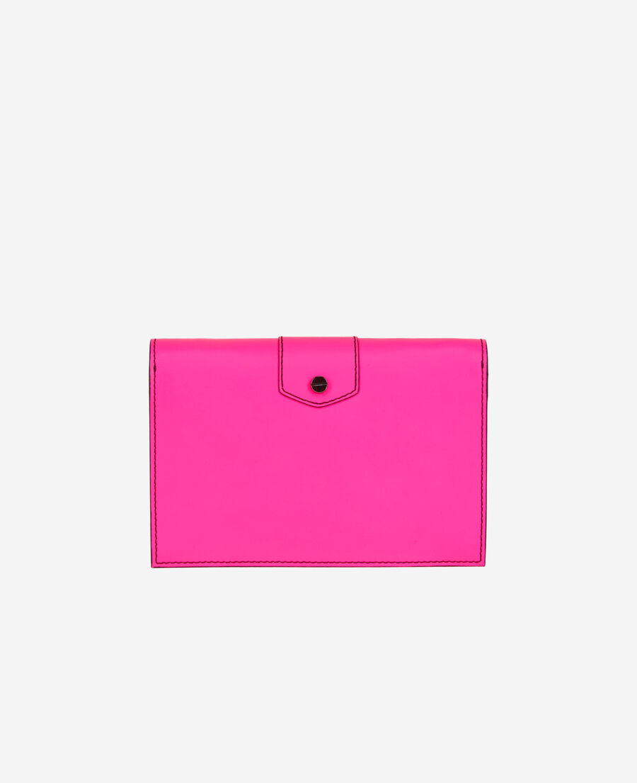 The Kooples F ELECTRIC PINK medium emily pink leather clutch bag