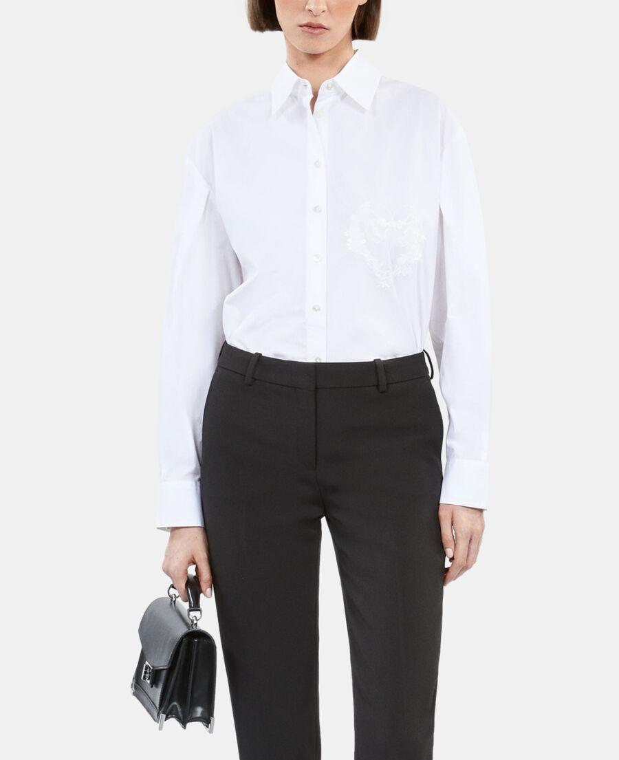The Kooples F WHITE white shirt with skull heart embroidery