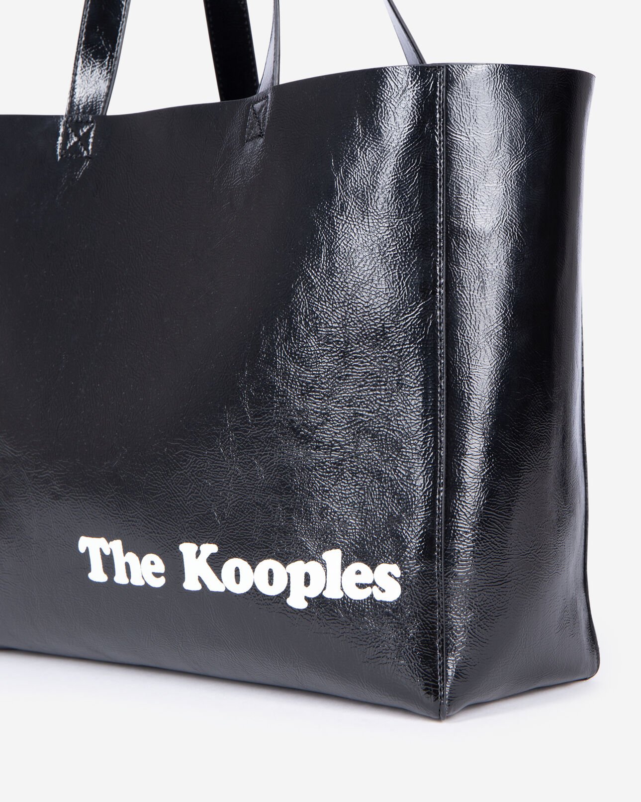 The Kooples WOMEN BLACK black leather-effect shopping bag