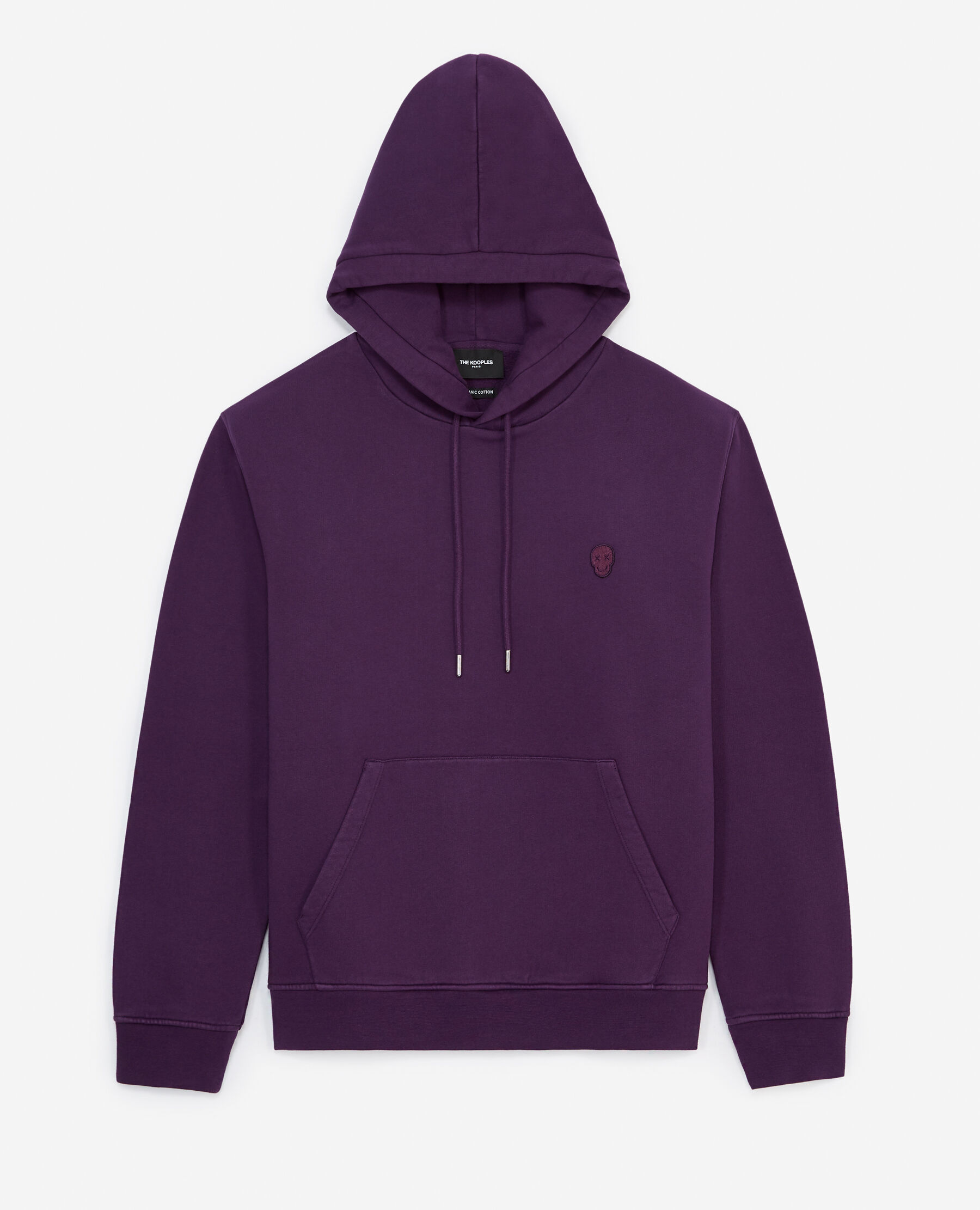 Purple embroidered hoodie sale