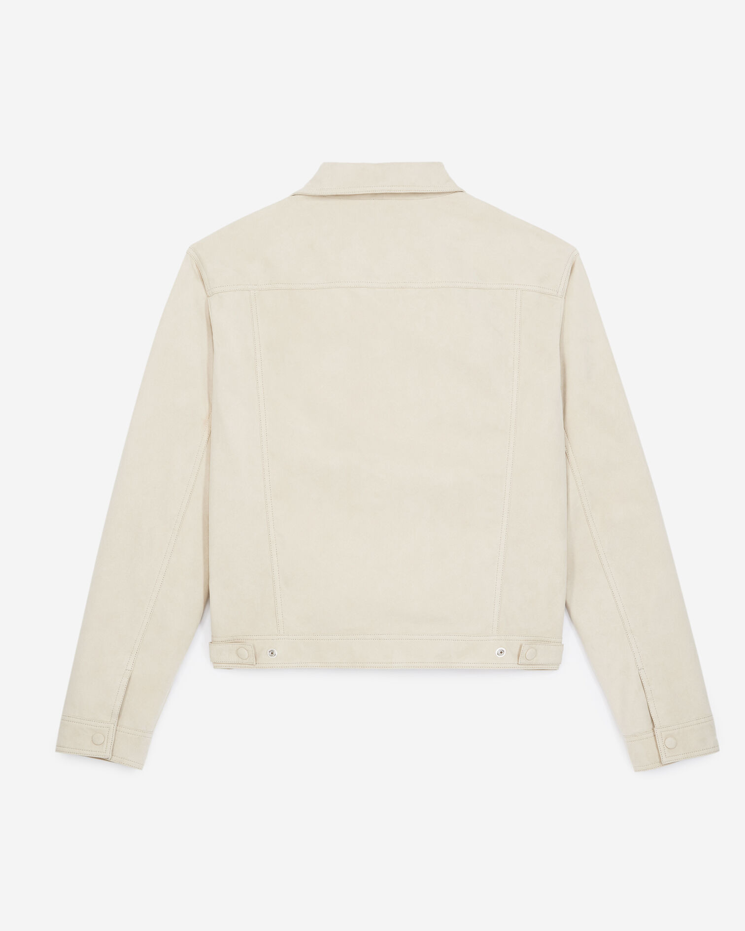 Suede-like beige leather shirt w/buttons, LIGHT BEIGE, hi-res image number null
