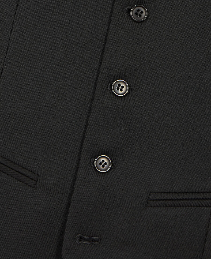 The Kooples HOMME BLACK gilet de costume boutonné en laine noir 