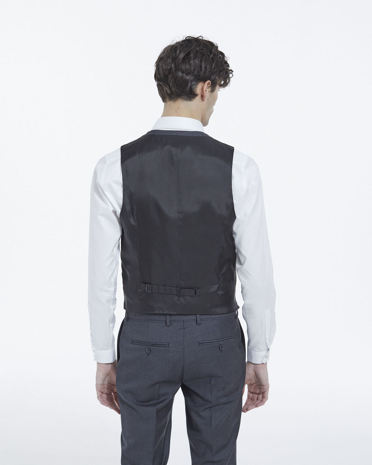 The Kooples H DARK GREY buttoned fitted dark grey waistcoat