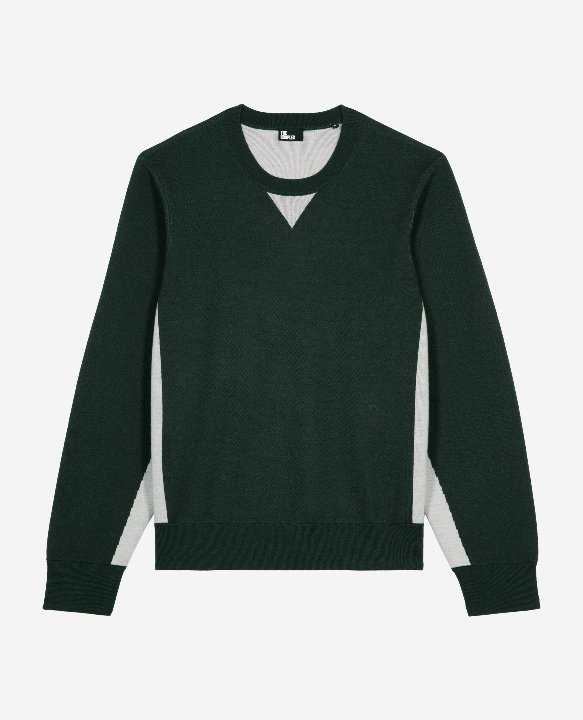 Pull avec contrastes de couleurs vert foncé, GREY / GREEN, hi-res image number null