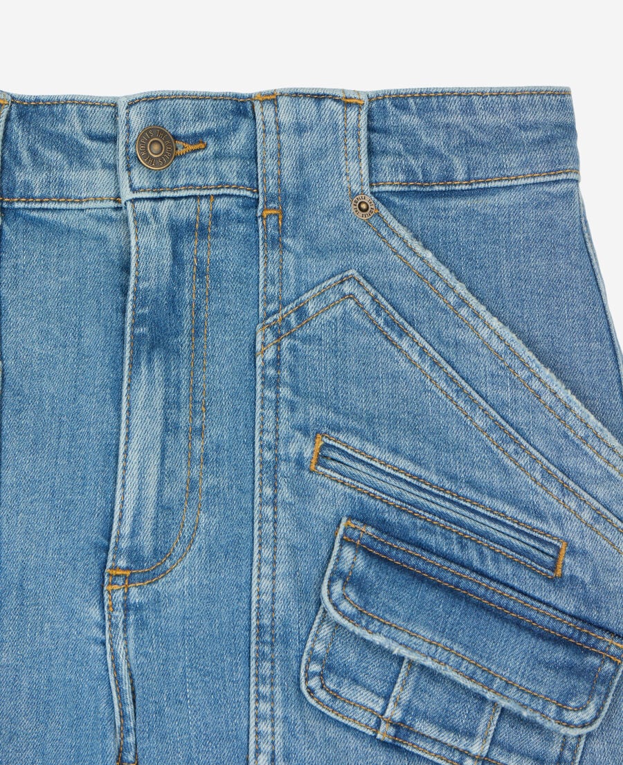 The Kooples WOMEN BLUE light blue denim shorts