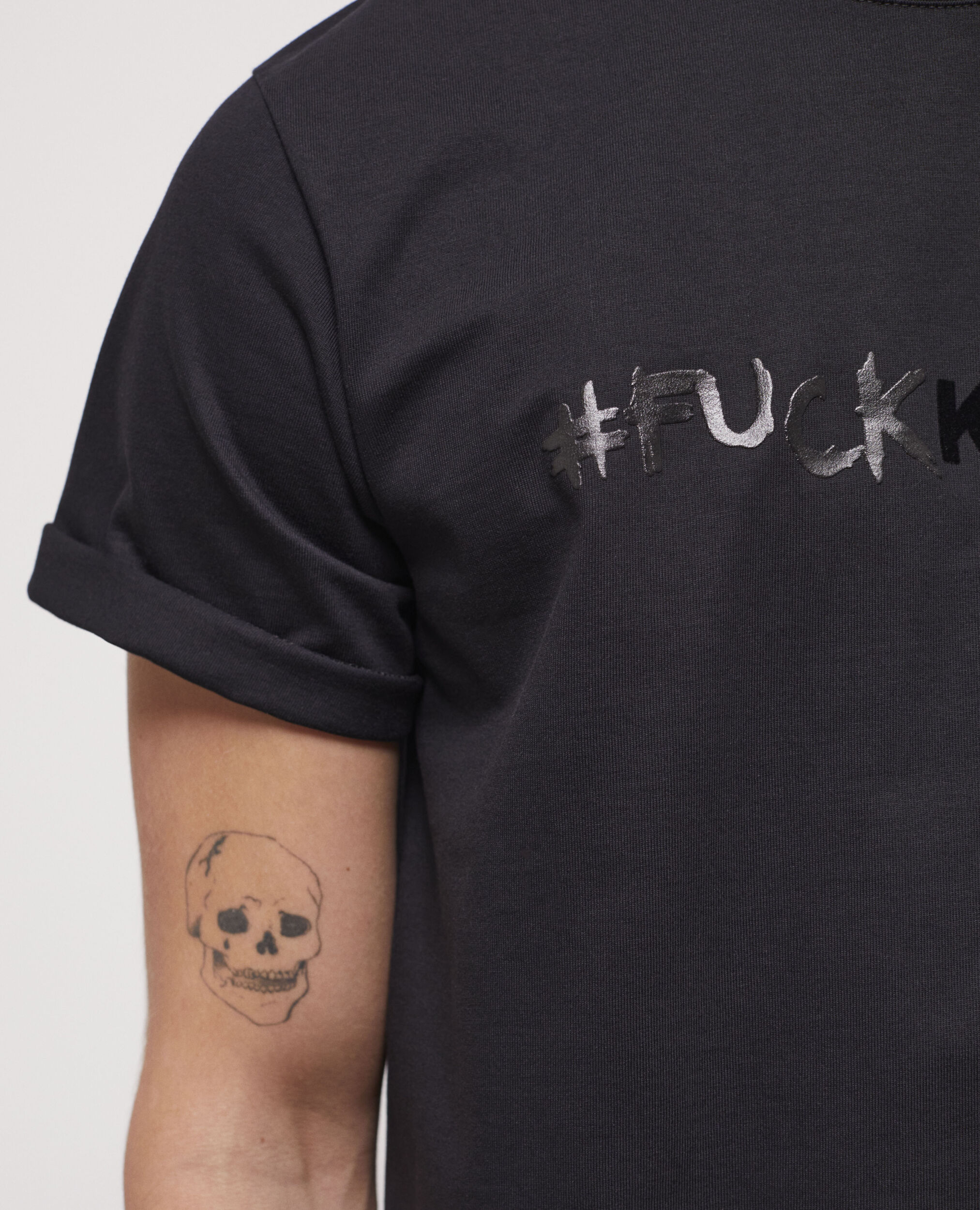 Camiseta logotipo negra para hombre, BLACK, hi-res image number null