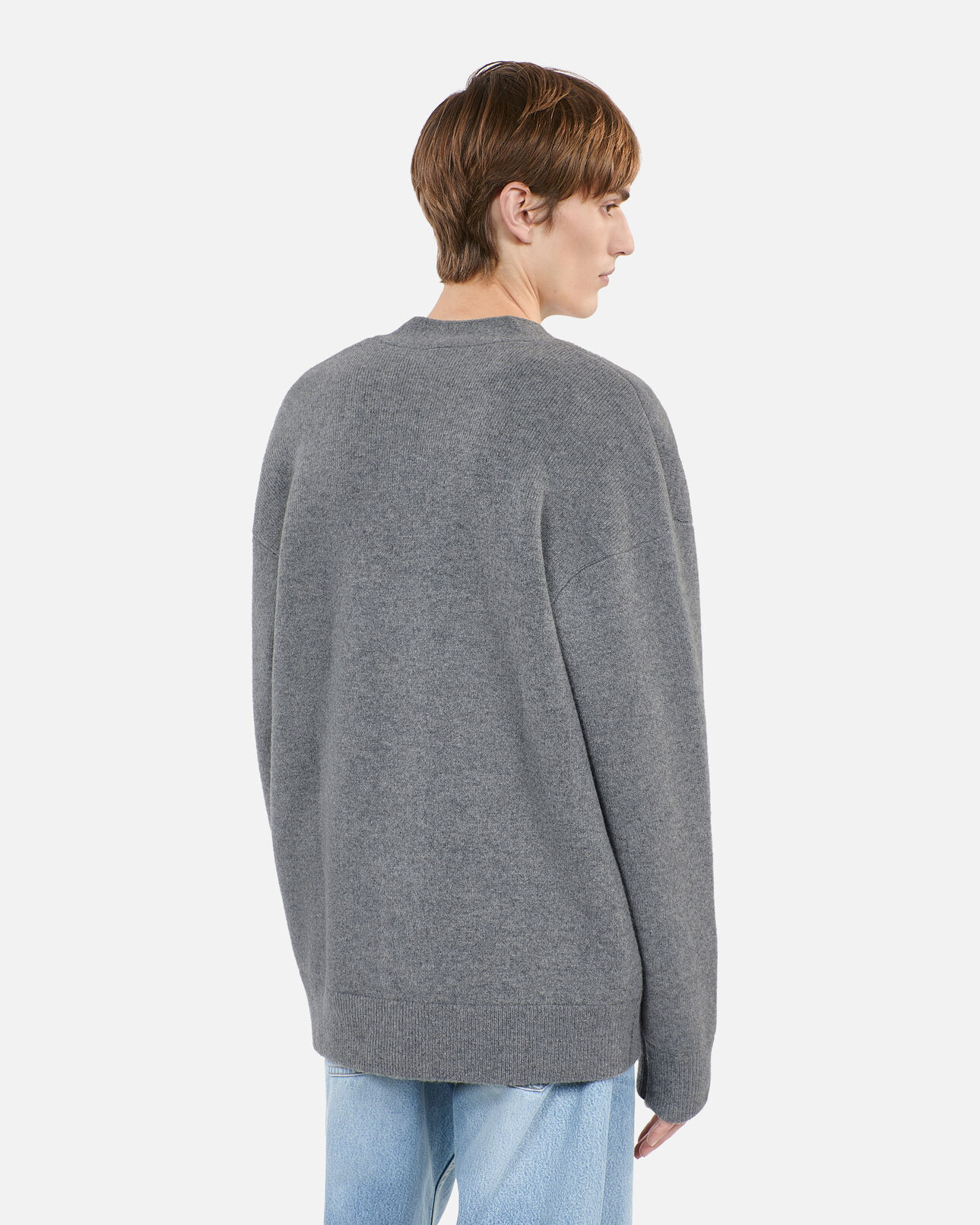 The Kooples HOMME MIDDLE GREY MEL cardigan en laine grise