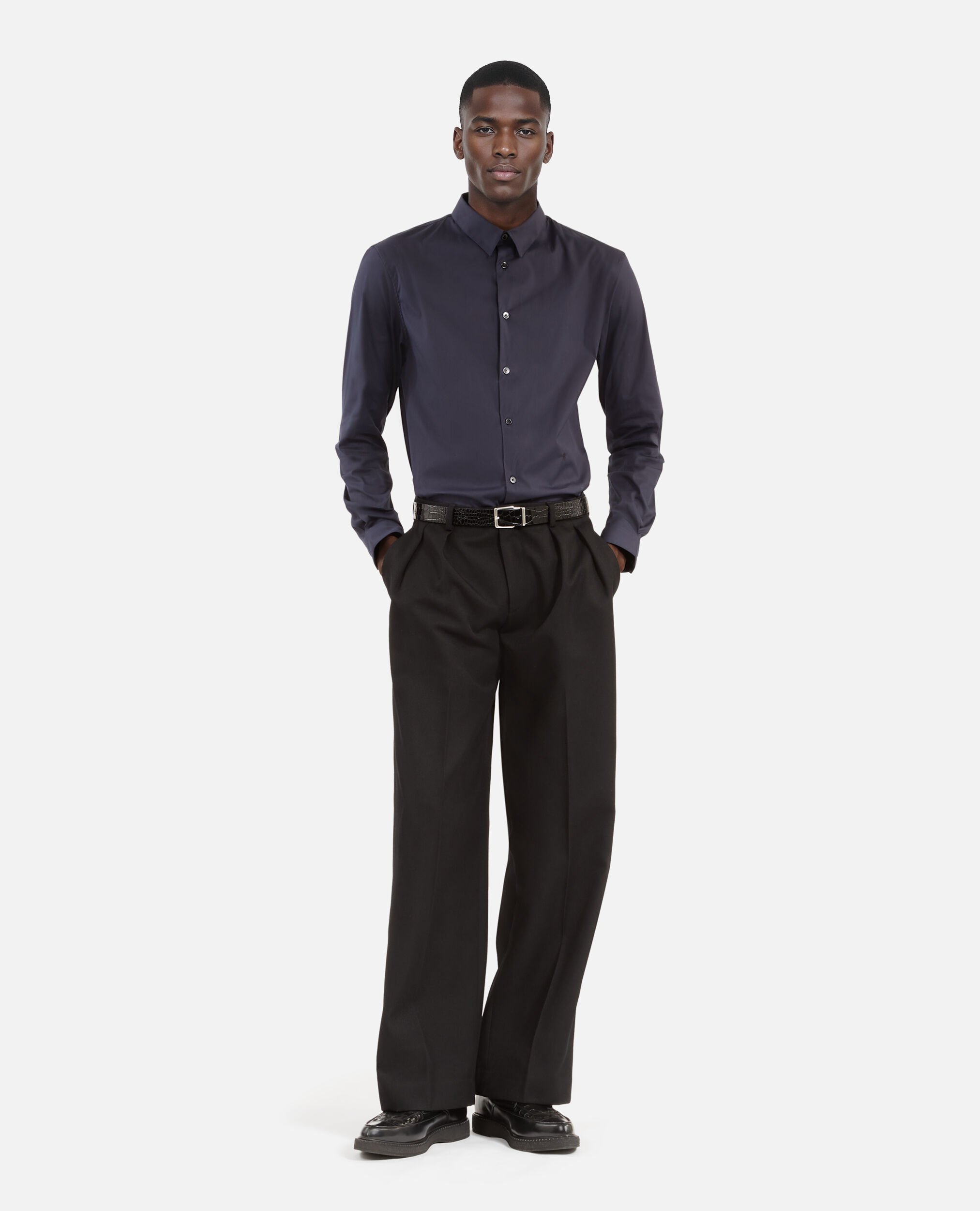 Navy blue poplin shirt, NAVY, hi-res image number null