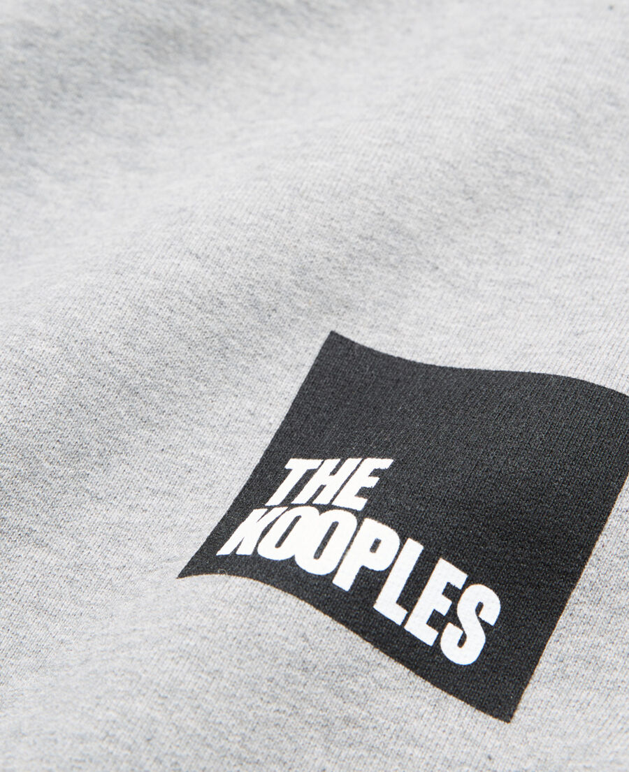 gray sweatshirt with logo