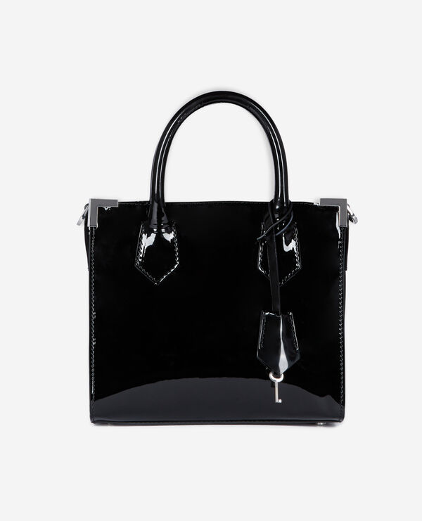 medium ming bag in black leather