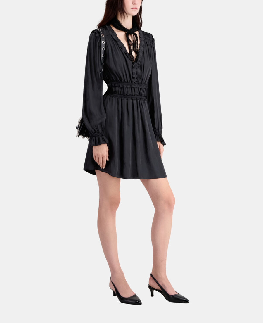 short black dress with shirring