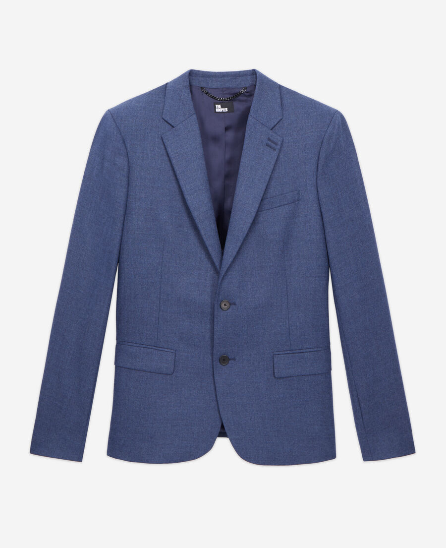 chaqueta azul franela