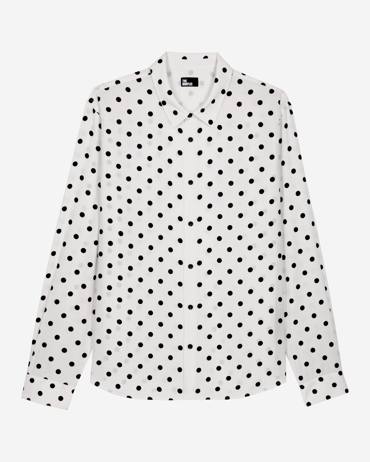 The Kooples HOMME WHITE / BLACK chemise imprimée à pois blanche