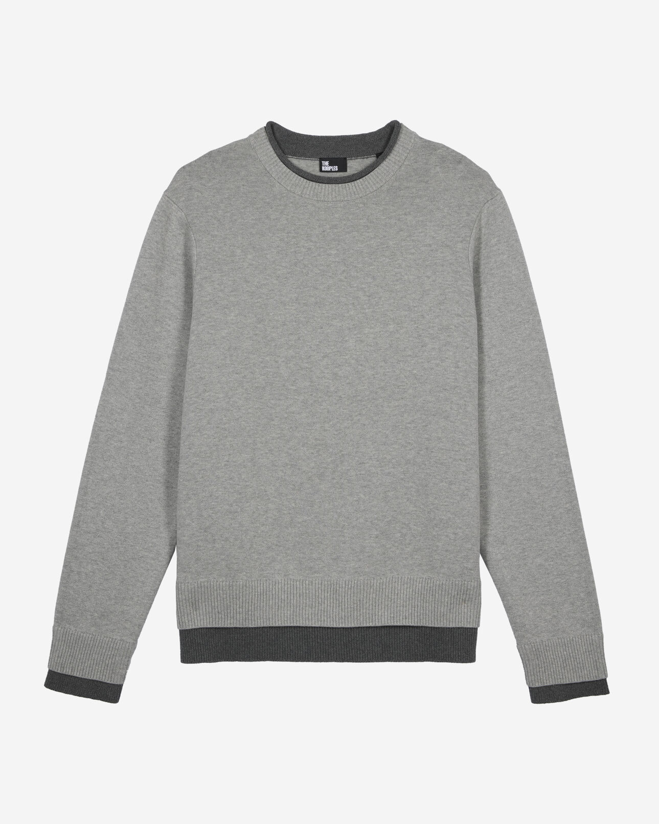 The Kooples HOMME MIDDLE GREY / ANTHRACITE pull en coton gris
