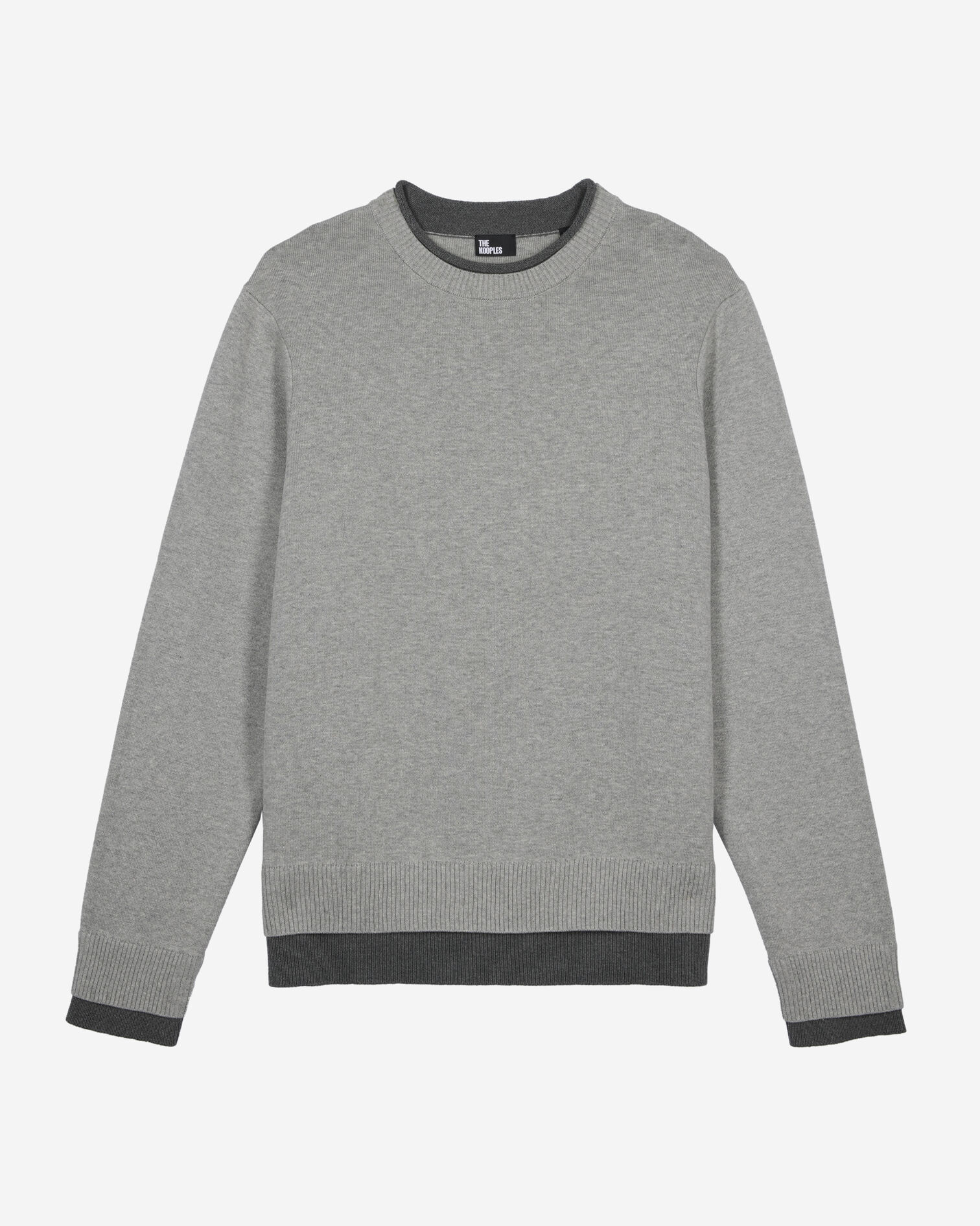 Pull en coton gris, MIDDLE GREY / ANTHRACITE, hi-res image number null
