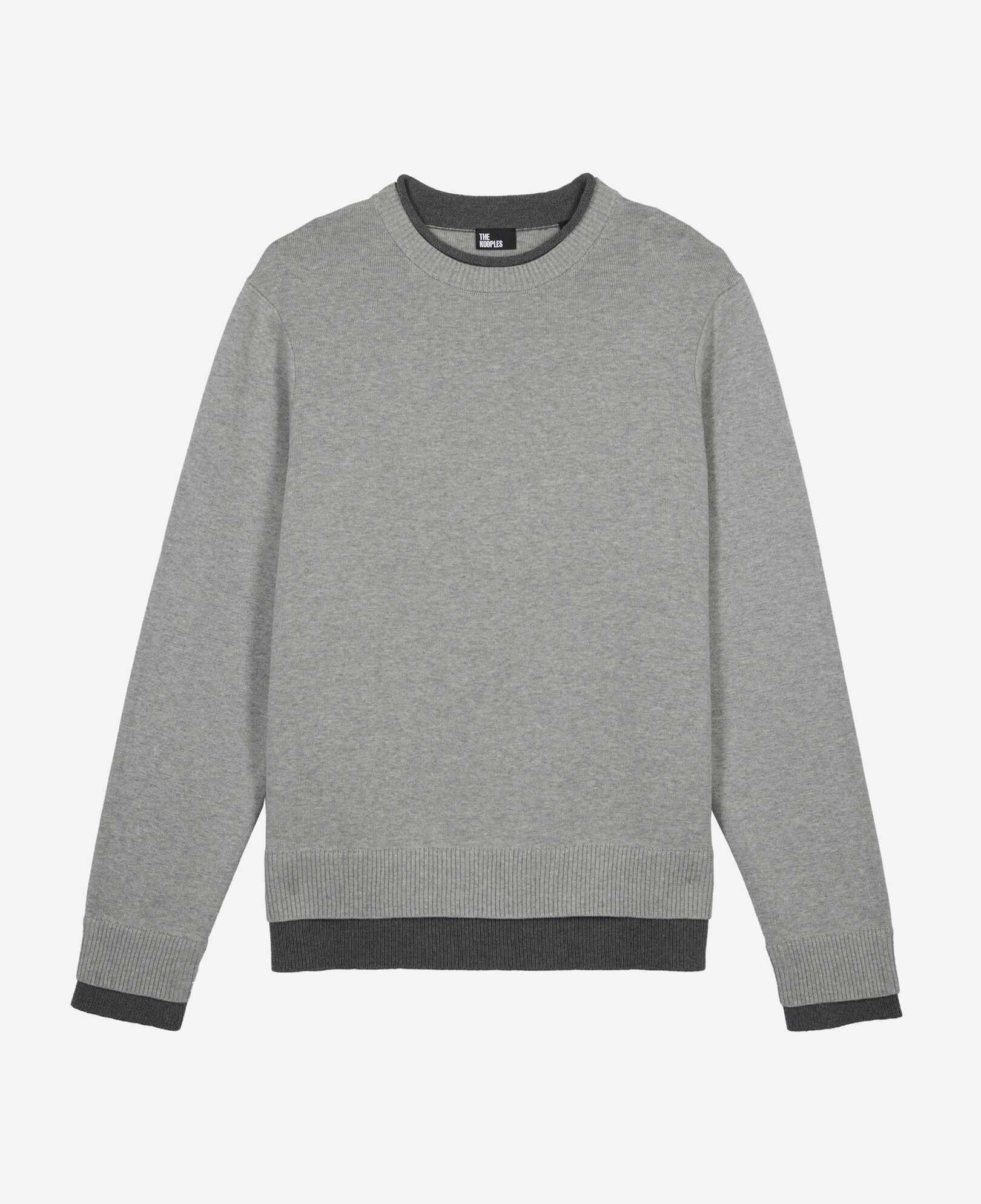 The Kooples MEN MIDDLE GREY / ANTHRACITE gray cotton sweater