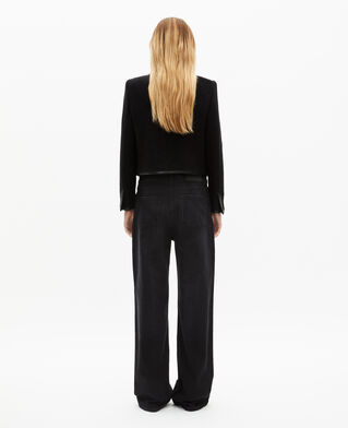 The Kooples WOMEN BLACK officer-style jacket in black wool