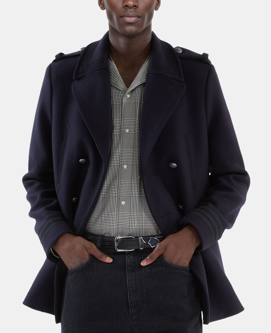 The Kooples HOMME DARK NAVY caban style officier bleu marine