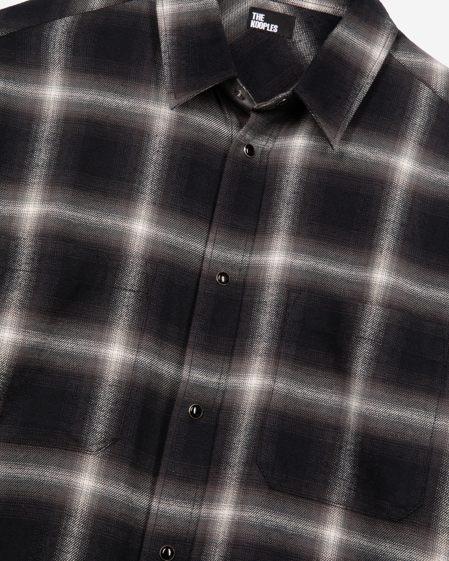 Black plaid shirt, BLACK GREY WHITE, hi-res image number null