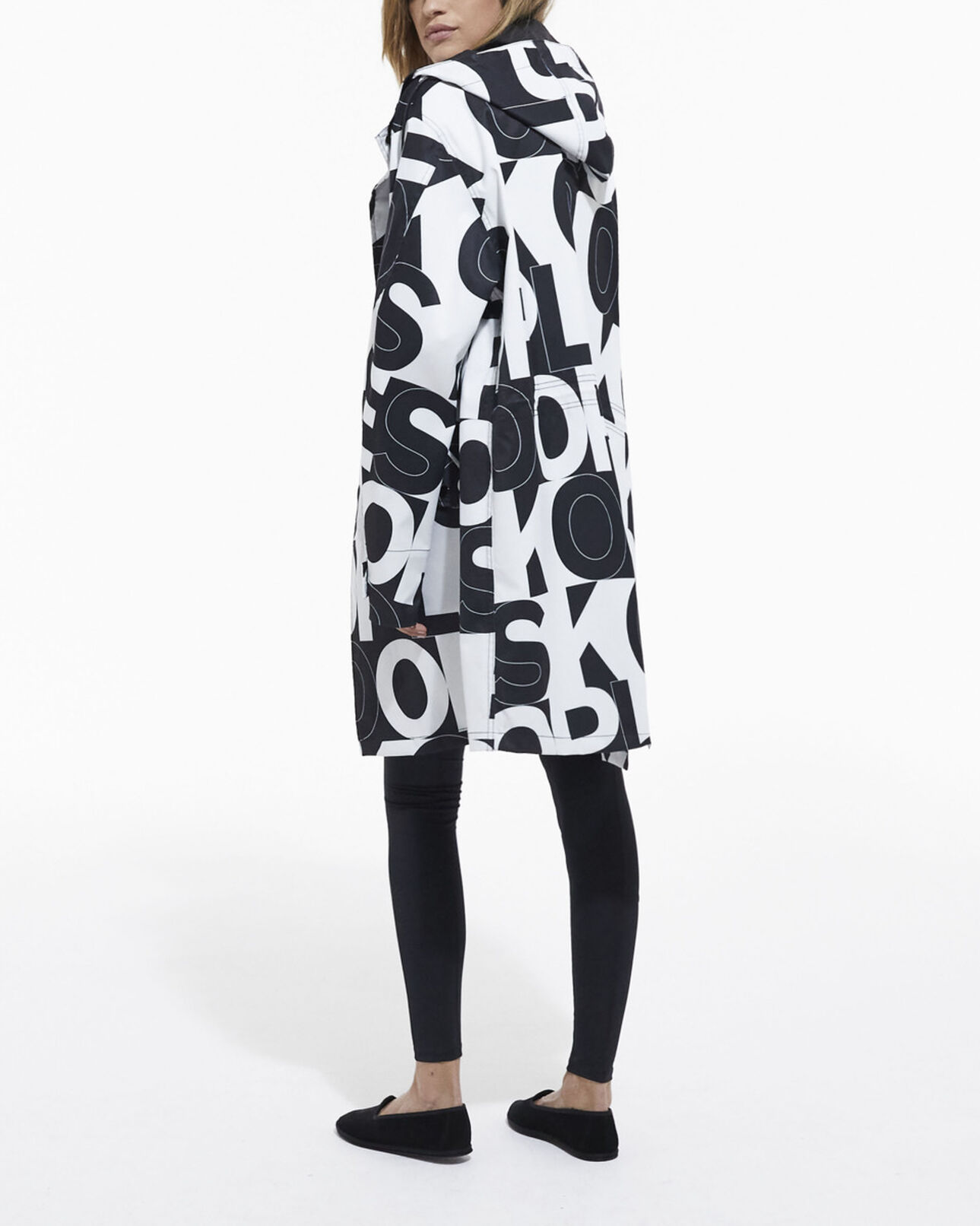 The Kooples MIXTE BLACK / WHITE parka logo the kooples