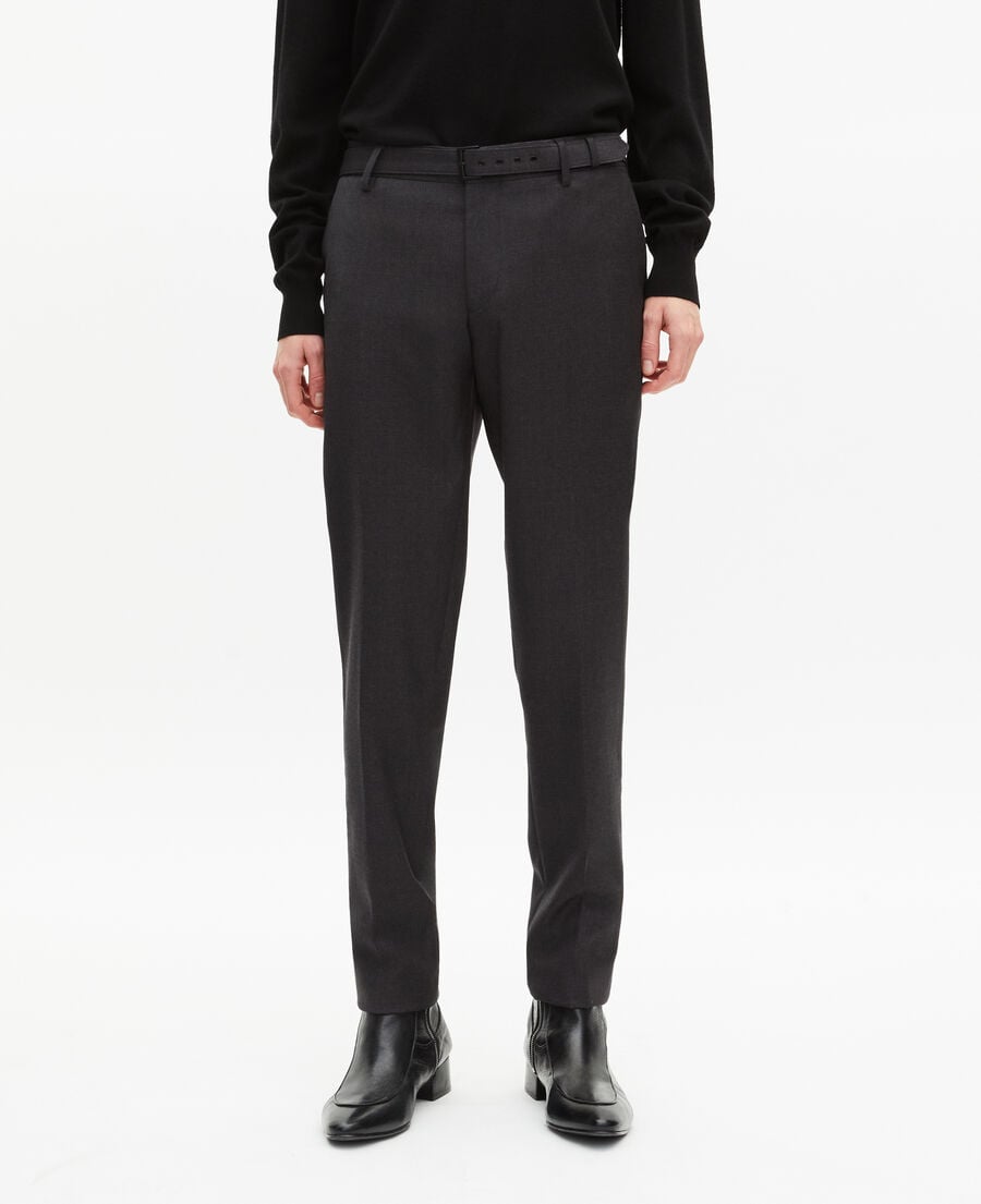 The Kooples HOMBRE DARK GREY pantal&oacute;n de traje ajustado gris de lana