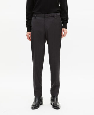 The Kooples HOMBRE DARK GREY pantal&oacute;n de traje ajustado gris de lana