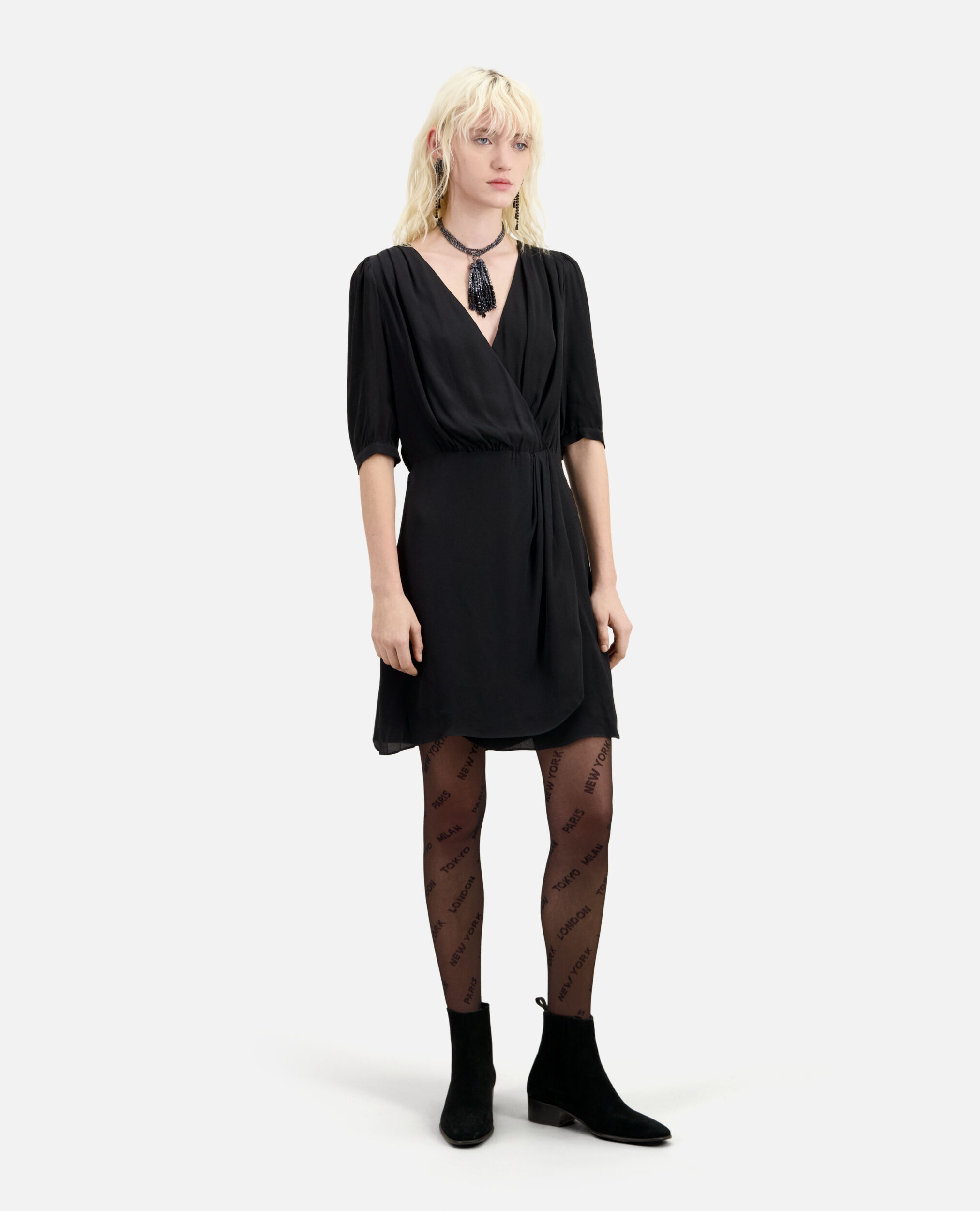 vestido corto negro, BLACK, hi-res image number null