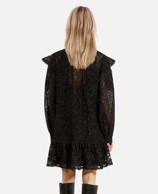 The Kooples FEMME BLACK robe courte en dentelle noire