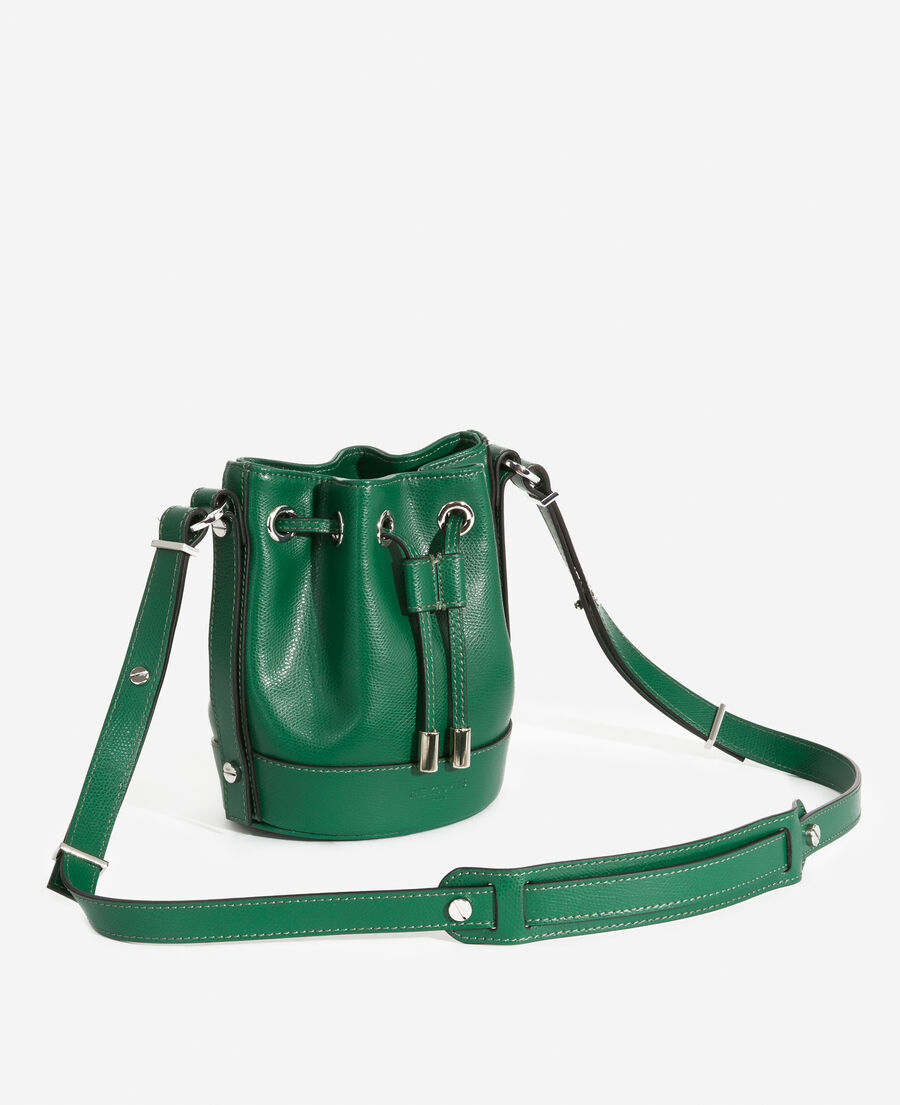 small tina bag in green grained leather
