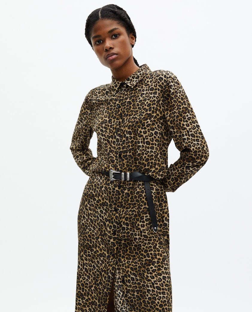 The Kooples WOMEN LEOPARD long leopard print silk dress