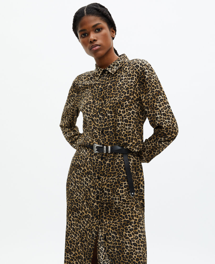 The Kooples WOMEN LEOPARD long leopard print silk dress